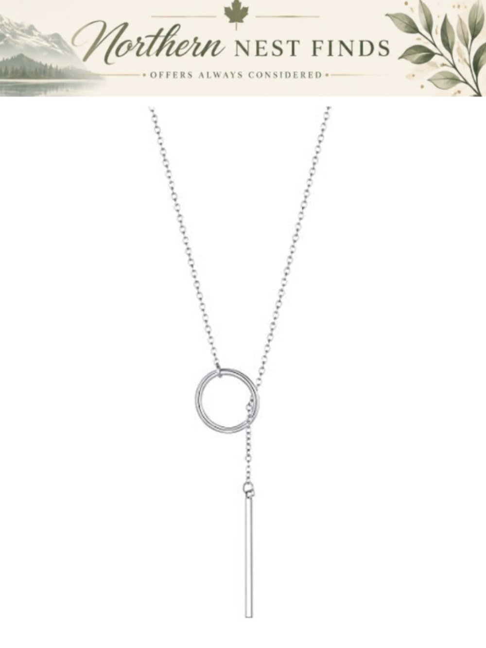 14K Gold Plated Lariat Y-Necklace Drop Bar Pendant Long Necklace